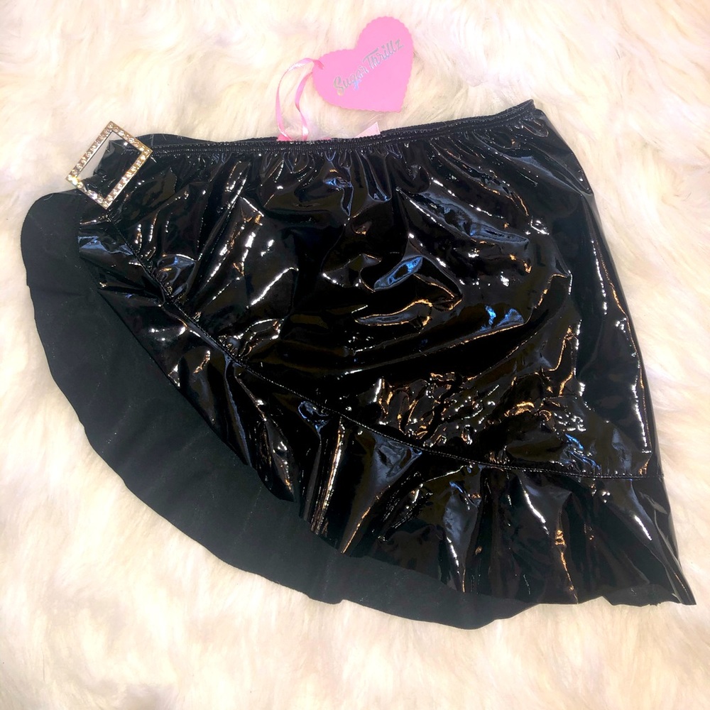 SUGAR THRILLZ Faux Leather Mini Skirt